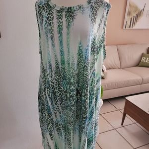 Plus dress animal print green